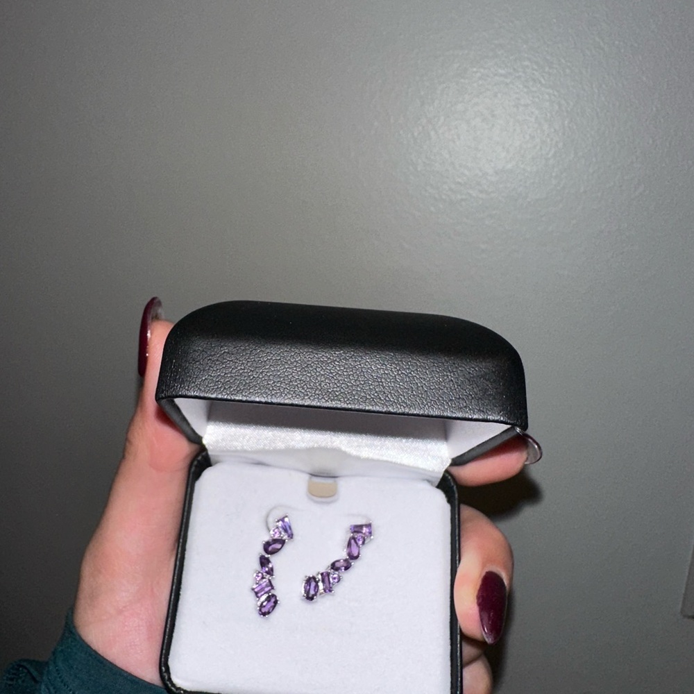 Belk Purple Gemstone Earrings